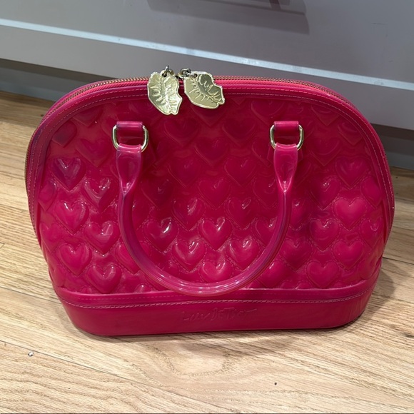 Betsey Johnson Handbags - Betsey Johnson Y2K Jelly Bag Pink Heart-Patterned